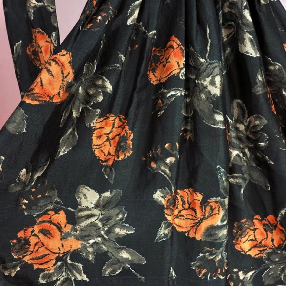 Vintage 50s 60s Autumn Print Floral Dress S - Picture 7 of 13